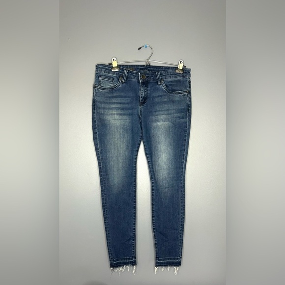 KUT FROM THE KLOTH Ankle Skinny Frayed Hem Blue Jeans Women’s Size 6 - Picture 9 of 16
